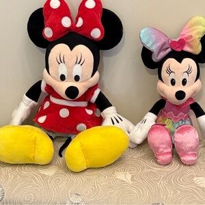 Disney Minnie Mouse Plush Duo - Red, Yellow, and Pink